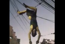 VÍDEO: Viciado tenta roubar fios e morre eletrocutado; corpo ficou pendurado no poste