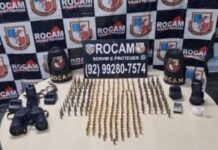 Operação da ROCAM encontra munições e até bomba em casa no bairro Educandos