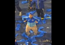 Torcedor do Boca Juniors faz gesto racista contra cruzeirenses na Bombonera