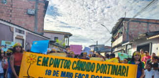 Escola Candido Portinari promove passeata “Faça Bonito” em prol da proteção de crianças e adolescentes contra a exploração sexual Foto: Reprodução